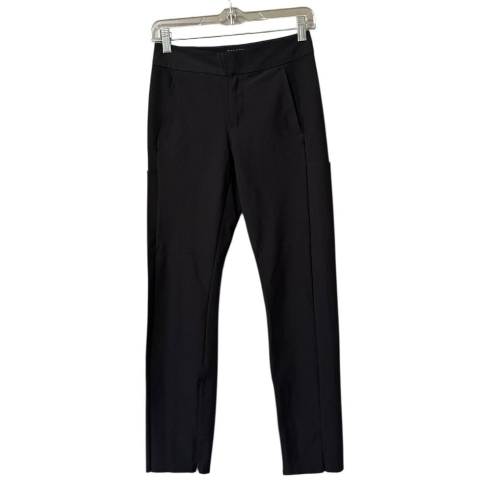 Athleta Stellar Trouser Size 2 Black Pant Slim-Leg Work Pants Stretch Athleisure
